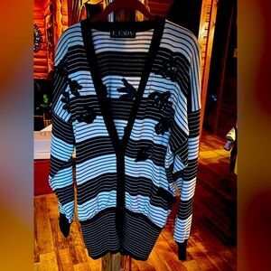 Escada Stripe Sequin Embellished Knit Cardigan VINTAGE‎
